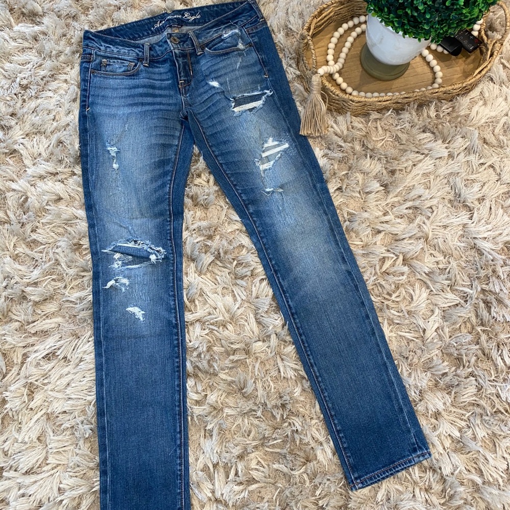 American Eagle Patched Ripped Jeans
